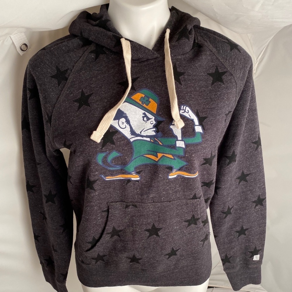 Tailgate University of Notre Dame Fighting Irish gray green stars logo hoodie